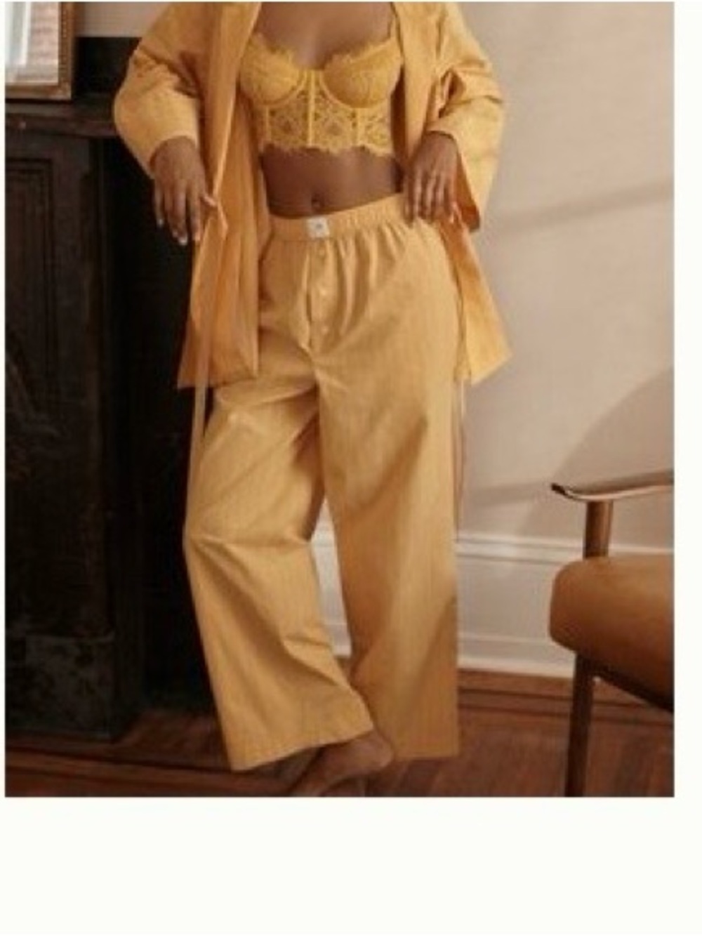 Anthropologie Mustard Pinstripe Boxer Pants